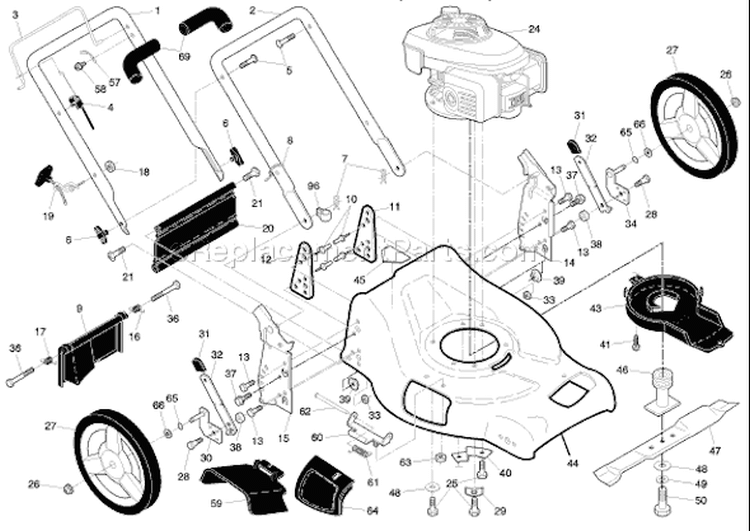 Page A Diagram and Parts List for 5521 CHV 961430001-07 -2007-09 Husqvarna Lawn Mower