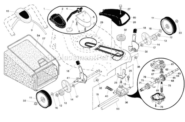Page B Diagram and Parts List for 5521 CHV 961430001-07 -2007-09 Husqvarna Lawn Mower