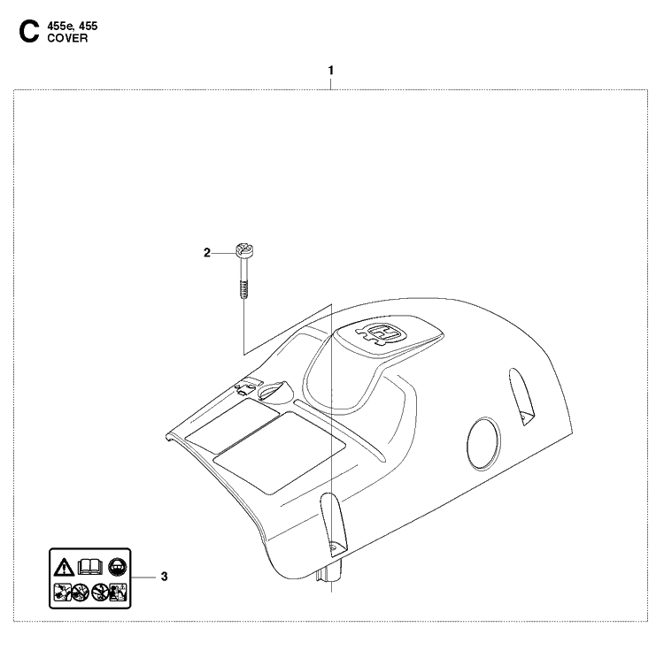 Cover Diagram and Parts List for 2013-01 Husqvarna Chainsaw