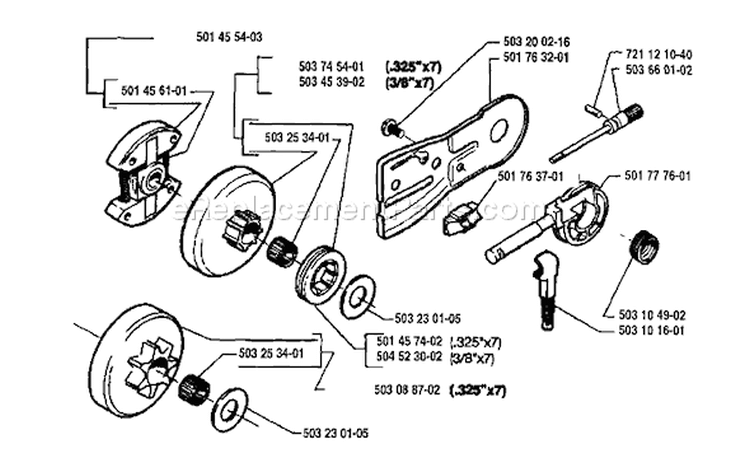 Page E Diagram and Parts List for 1994-06 Husqvarna Chainsaw