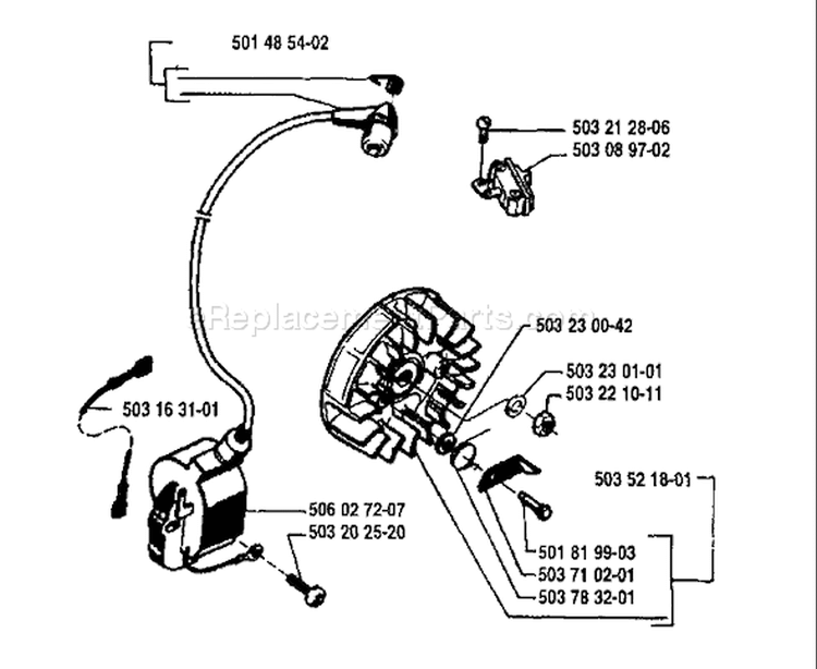 Page F Diagram and Parts List for 1994-06 Husqvarna Chainsaw