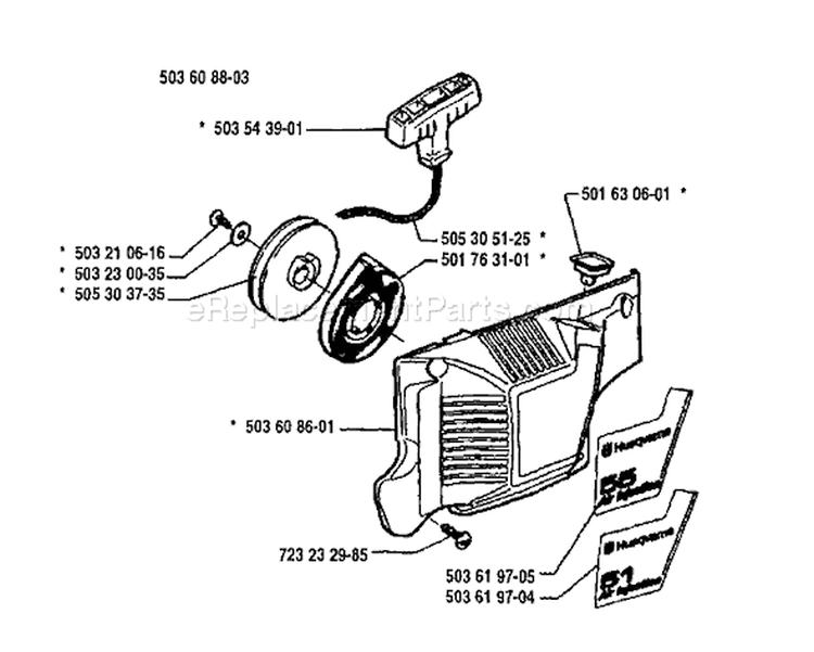 Page I Diagram and Parts List for 1994-06 Husqvarna Chainsaw