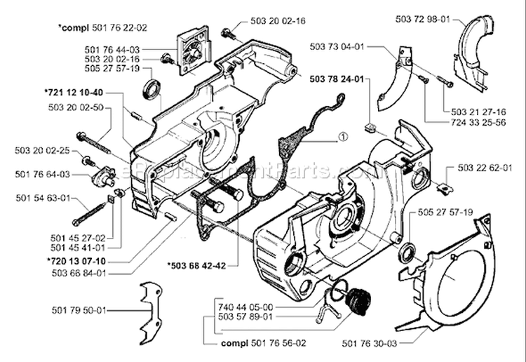 Page F Diagram and Parts List for 51 EPA 1998-06 Husqvarna Chainsaw