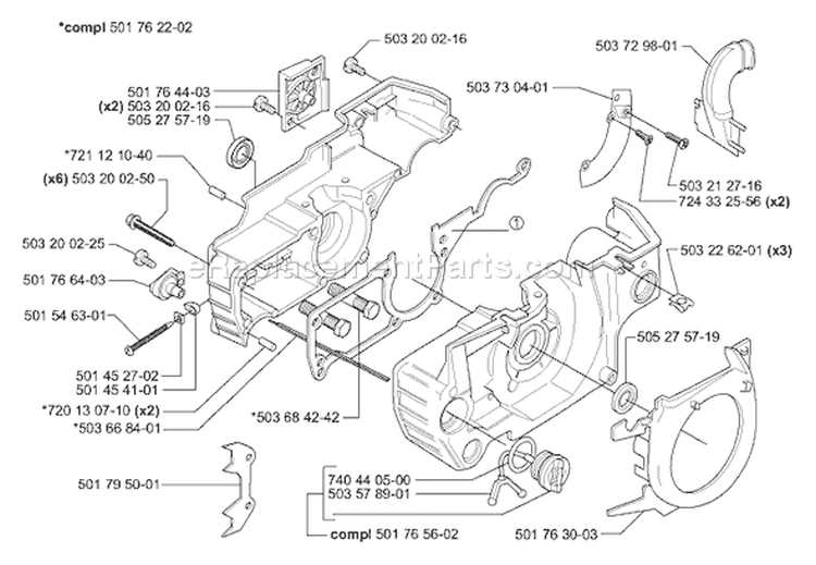 Page G Diagram and Parts List for 2006-02 Husqvarna Chainsaw