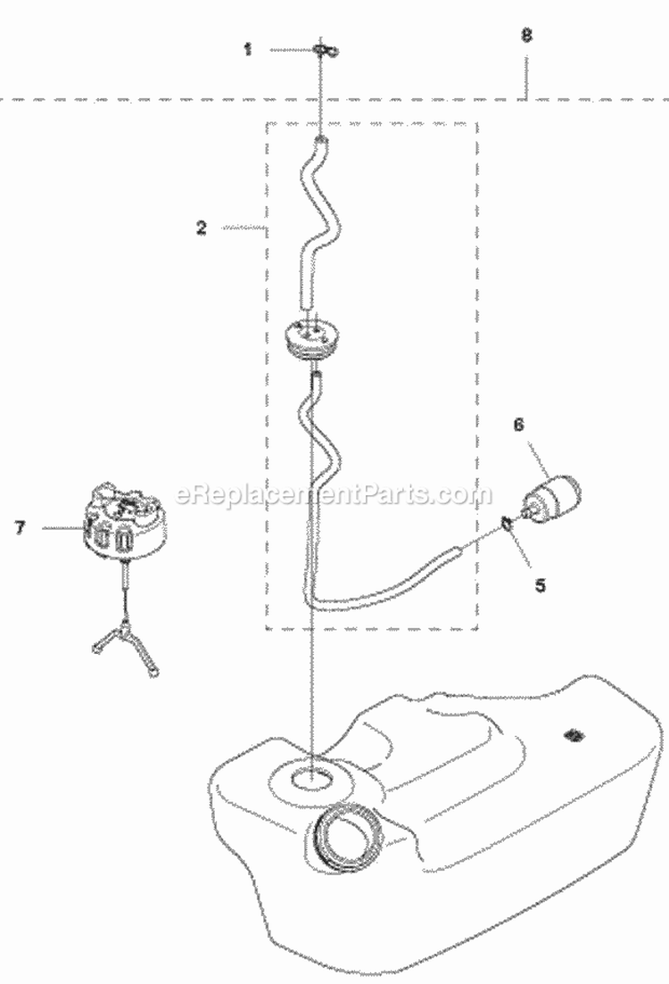 Fuel Tank Diagram and Parts List for 2011-10 Husqvarna Leaf Blower / Vacuum