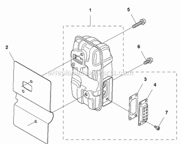Muffler Diagram and Parts List for 2011-10 Husqvarna Leaf Blower / Vacuum