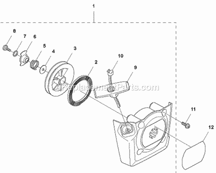 Starter Diagram and Parts List for 2011-10 Husqvarna Leaf Blower / Vacuum