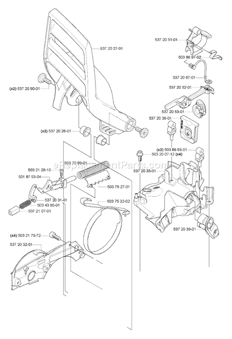 Page C Diagram and Parts List for 570 XP 2007-01 Husqvarna Chainsaw