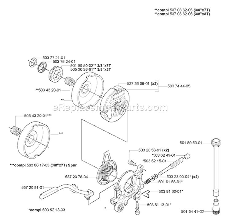 Page D Diagram and Parts List for 570 XP 2007-01 Husqvarna Chainsaw