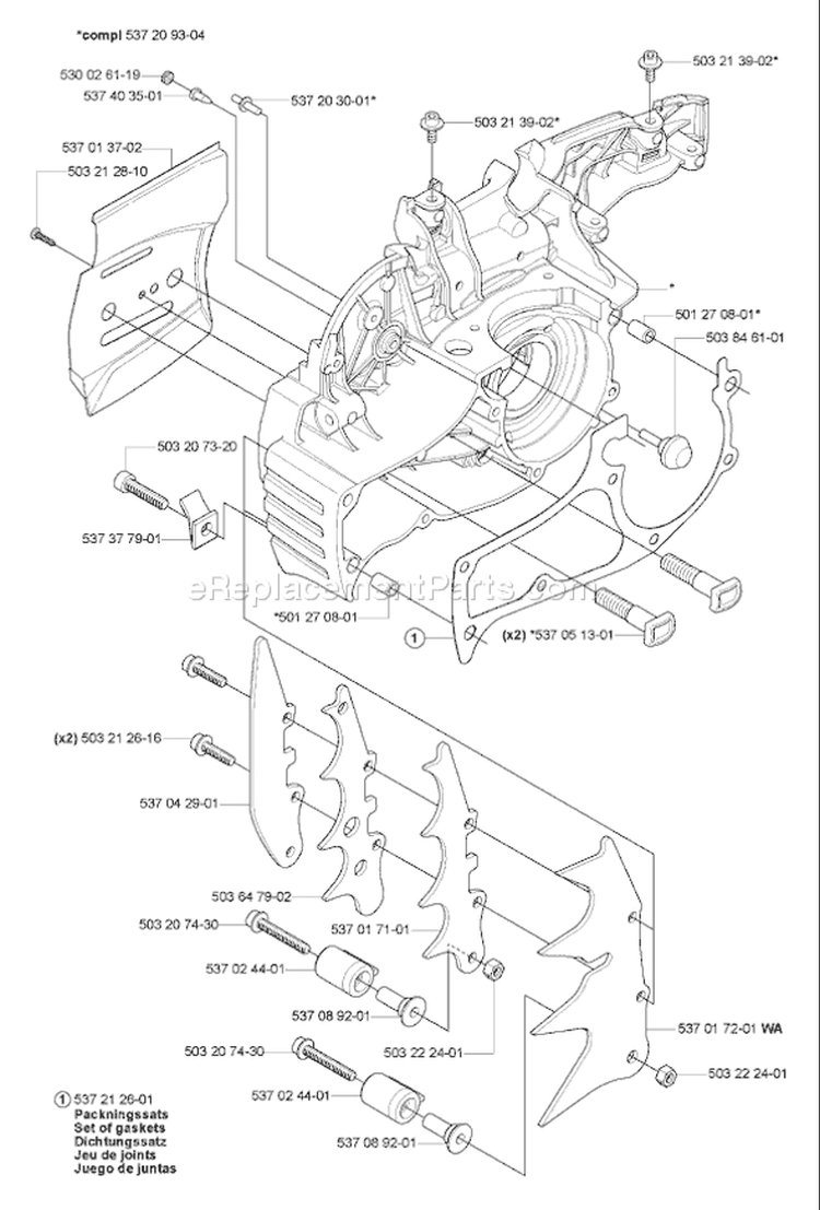Page E Diagram and Parts List for 570 XP 2007-01 Husqvarna Chainsaw