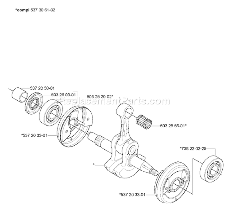 Page G Diagram and Parts List for 570 XP 2007-01 Husqvarna Chainsaw