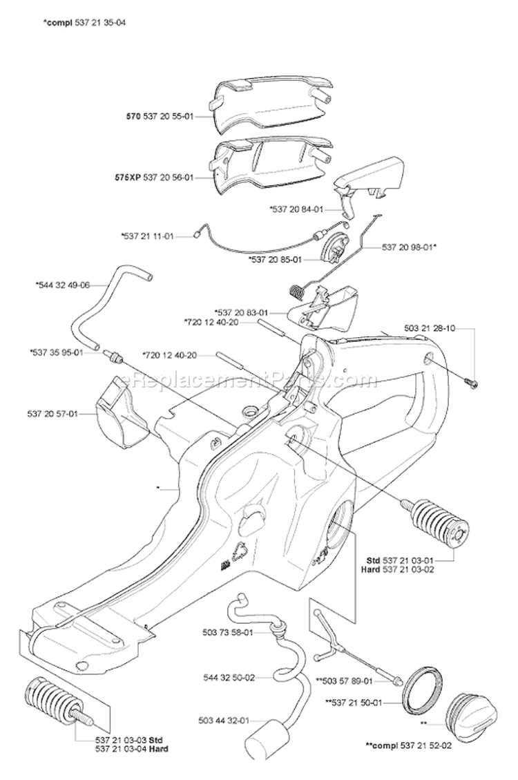 Page I Diagram and Parts List for 570 XP 2007-01 Husqvarna Chainsaw