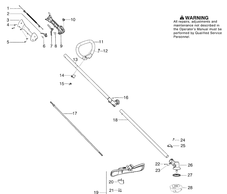 Repair Parts 1 Diagram and Parts List for (545192138)(2009-03) Husqvarna Trimmer