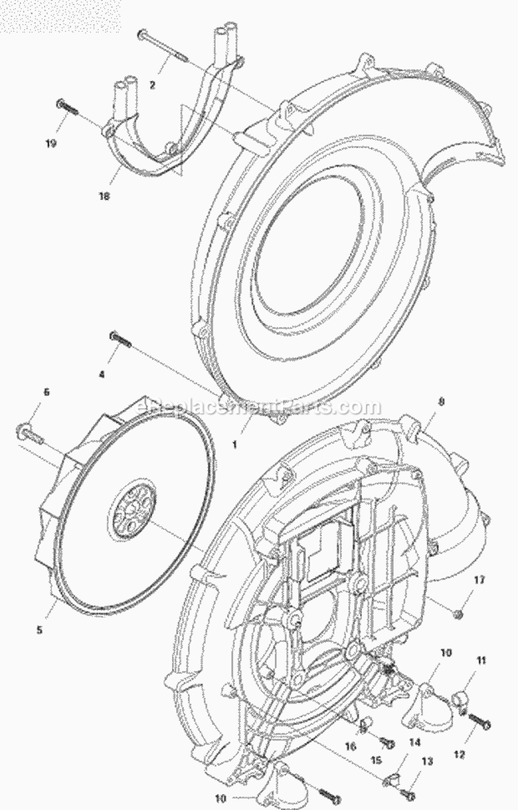Fan Diagram and Parts List for 2011-05 Husqvarna Leaf Blower / Vacuum