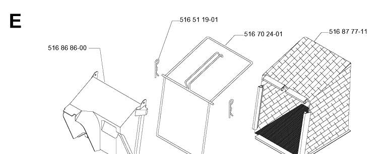 Bagger Diagram and Parts List for ROYAL Husqvarna Lawn Mower