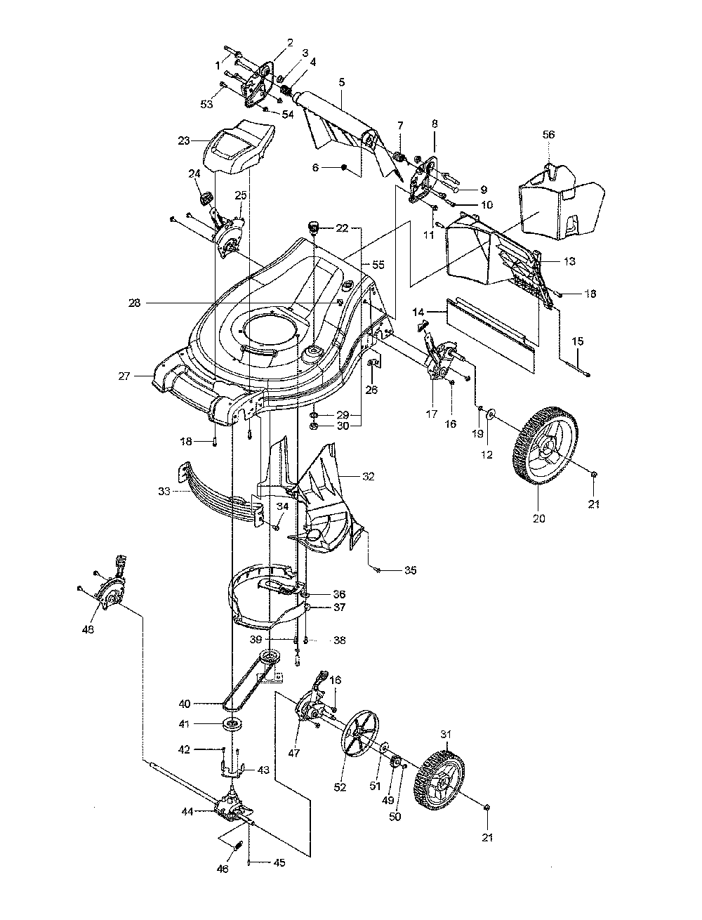 Mower deck/cutting deck Diagram and Parts List for  Husqvarna Lawn Mower