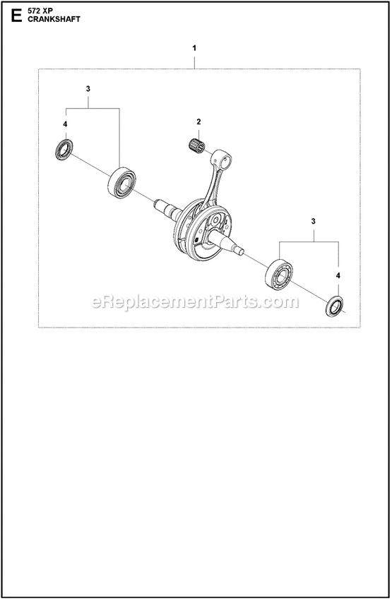Crankshaft Diagram and Parts List for  Husqvarna Chainsaw