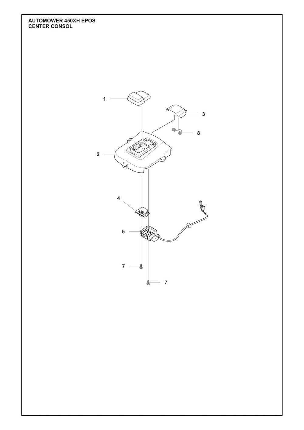 Console Diagram and Parts List for  Husqvarna Lawn Mower