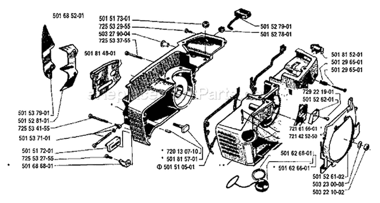 Page E Diagram and Parts List for 1983-09 Husqvarna Chainsaw