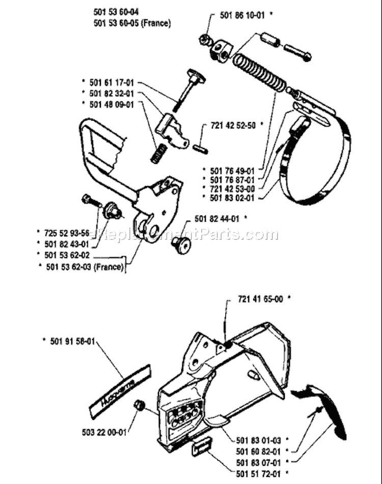 Page C Diagram and Parts List for 1985-06 Husqvarna Chainsaw
