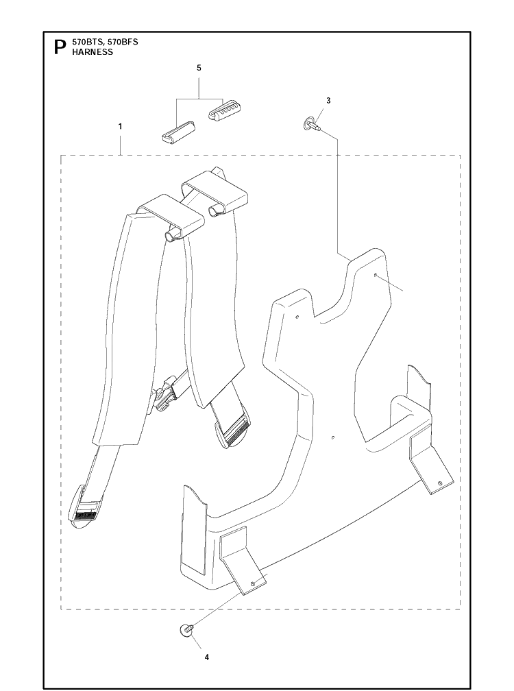 Harness 2 Diagram and Parts List for 20111800001-Current Husqvarna Leaf Blower / Vacuum