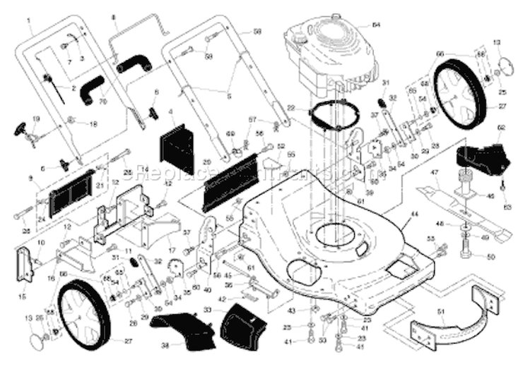 Page B Diagram and Parts List for 6522 SH 96143000900 -2005-01 Husqvarna Lawn Mower
