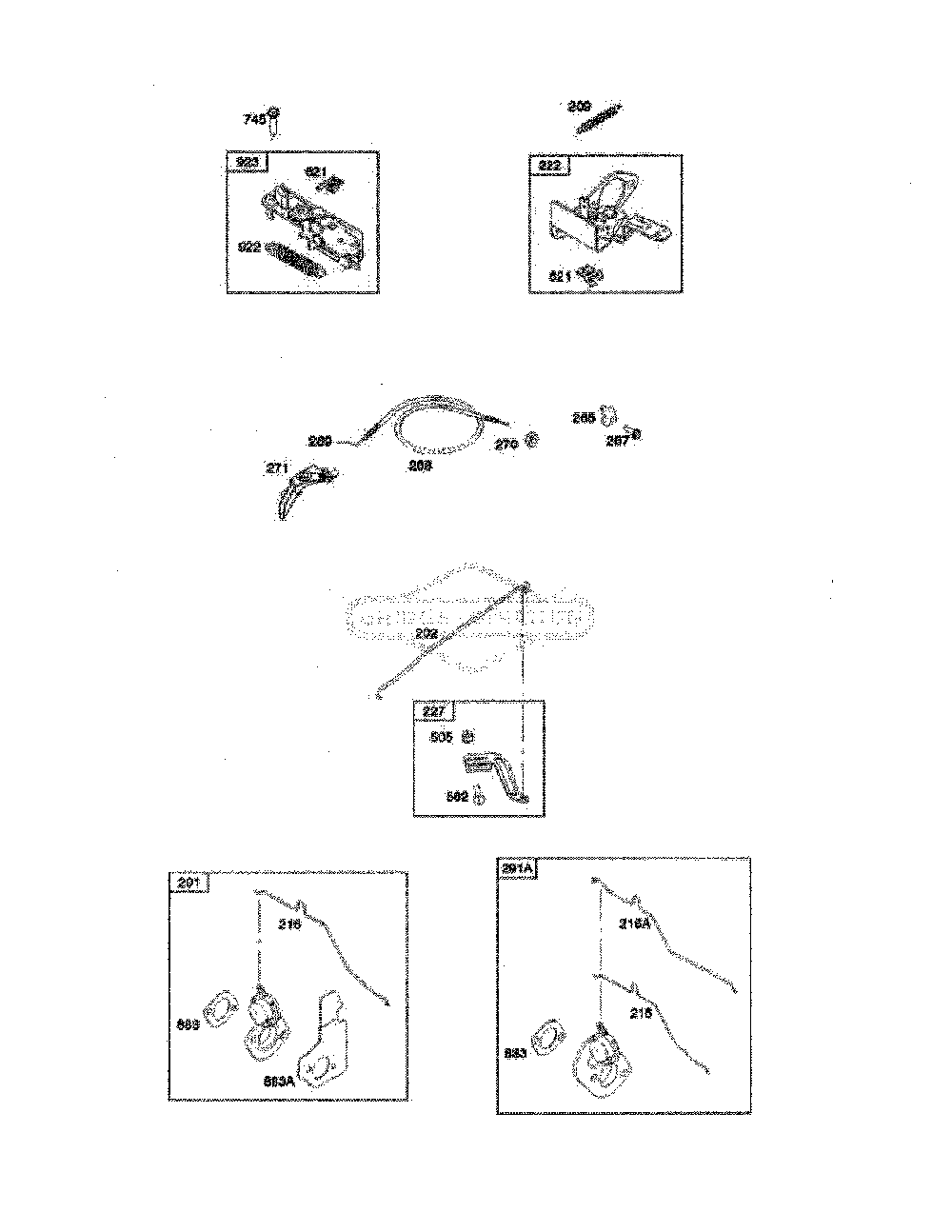 Thermostat/control bracket Diagram and Parts List for  Husqvarna Lawn Mower