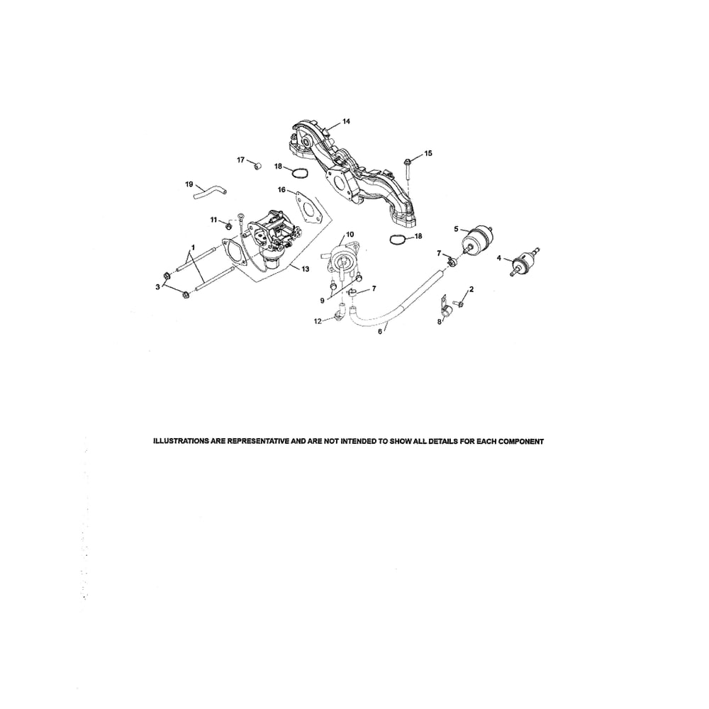 Engine >> Fuel System Diagram and Parts List for  Husqvarna Lawn Tractor