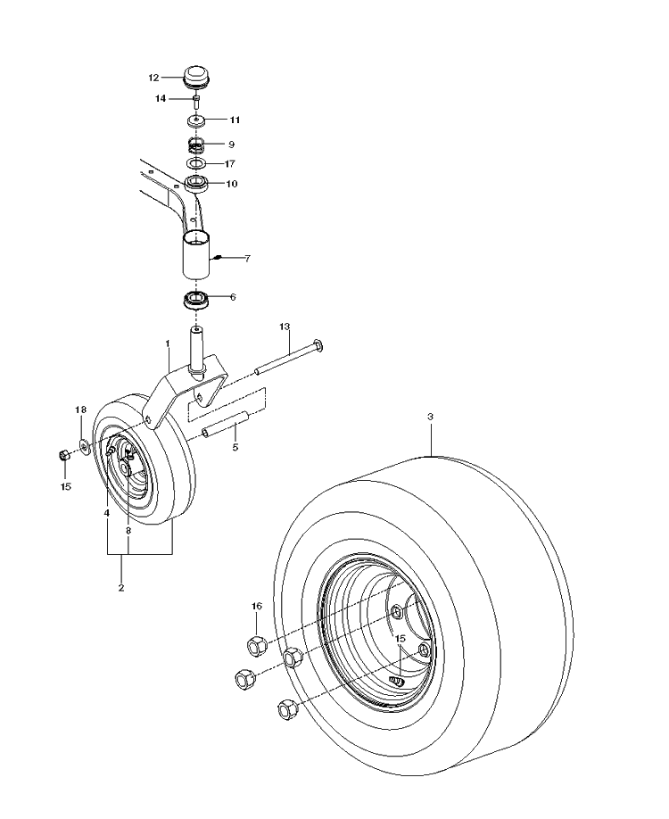 Wheels Tires Diagram and Parts List for (967003701)(2013-06) Husqvarna Lawn Mower
