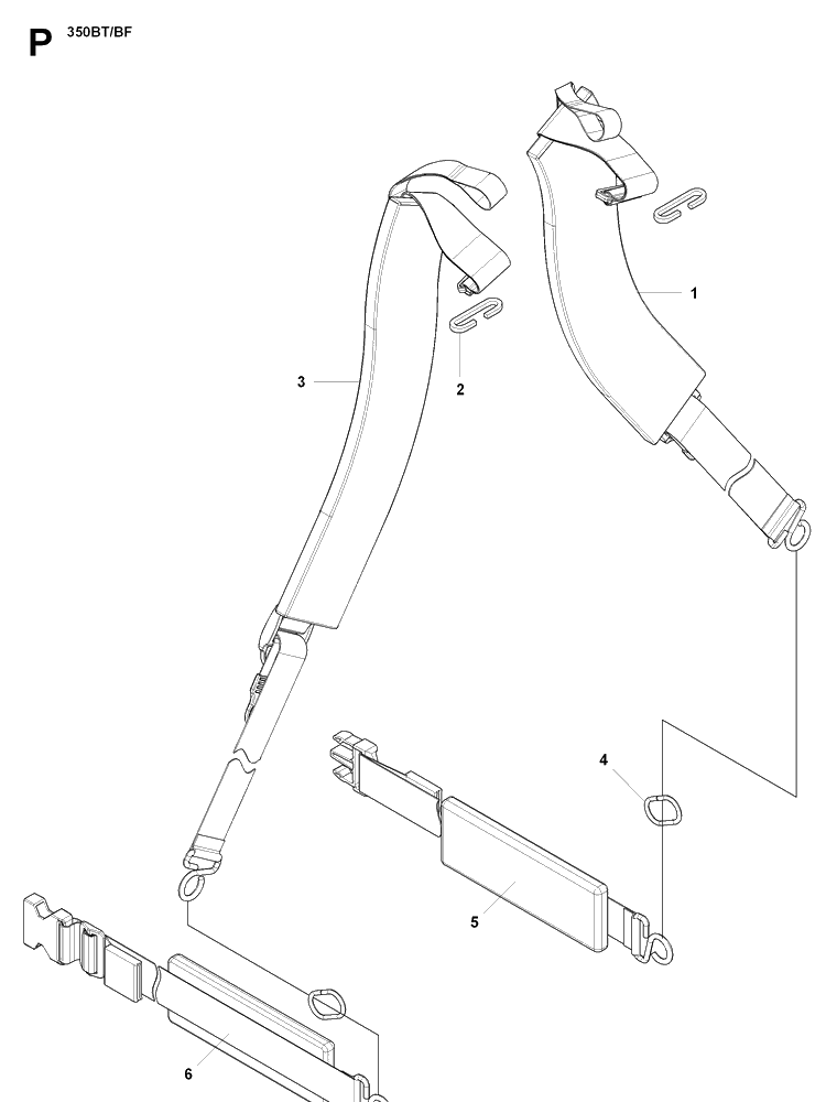 Harness Diagram and Parts List for  Husqvarna Leaf Blower / Vacuum