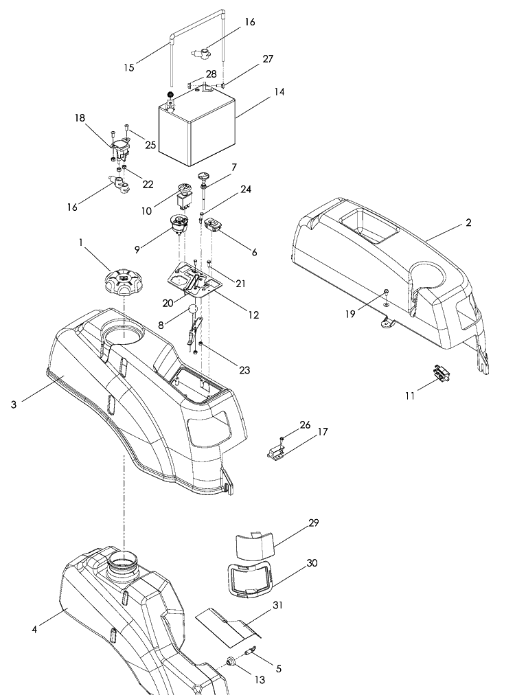 Ignition Diagram and Parts List for (966038201)(2009-01) Husqvarna Lawn Mower