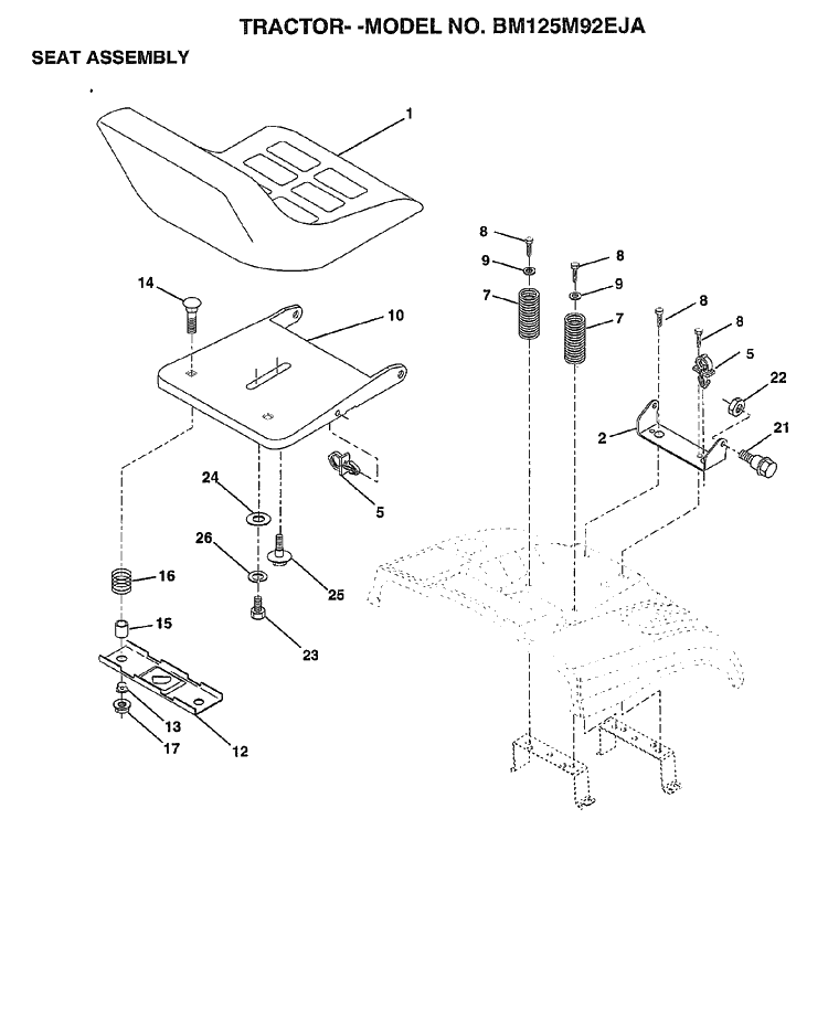 Seat 9 Diagram and Parts List for (97045580100)(2019-12) Husqvarna Lawn Mower
