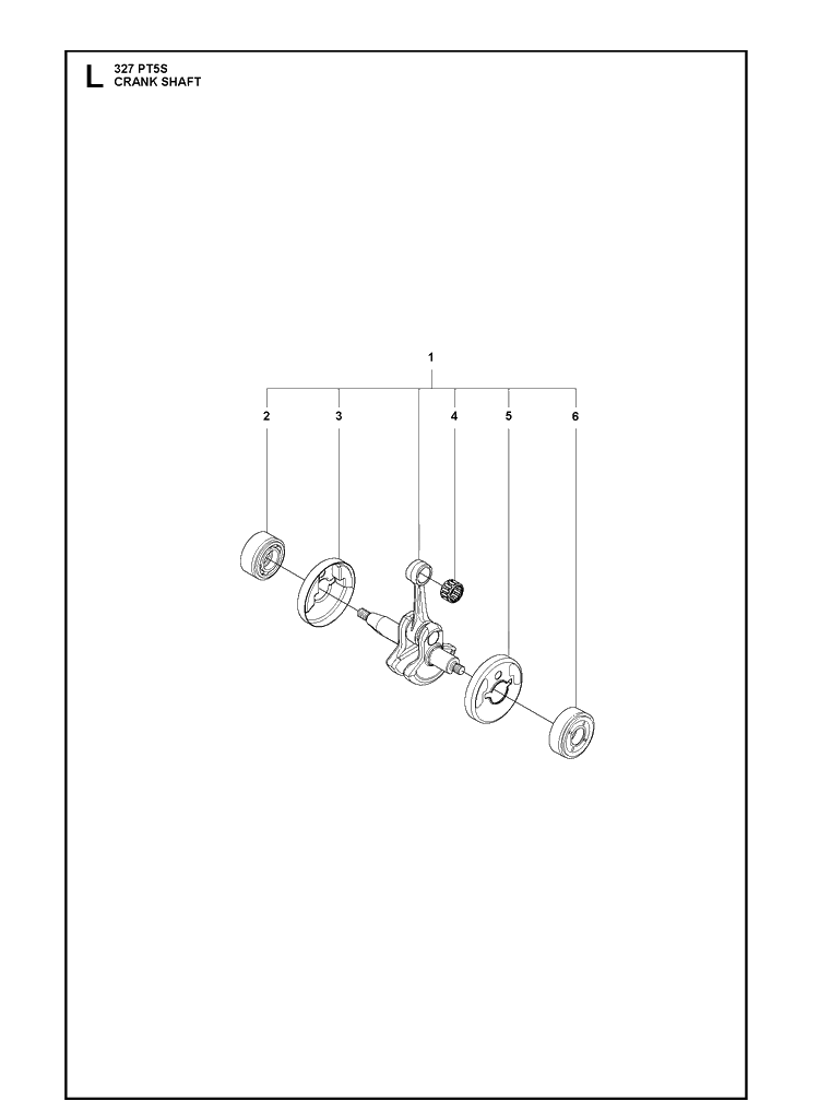 Crankshaft Diagram and Parts List for 20120100001-Current Husqvarna Pole Saw