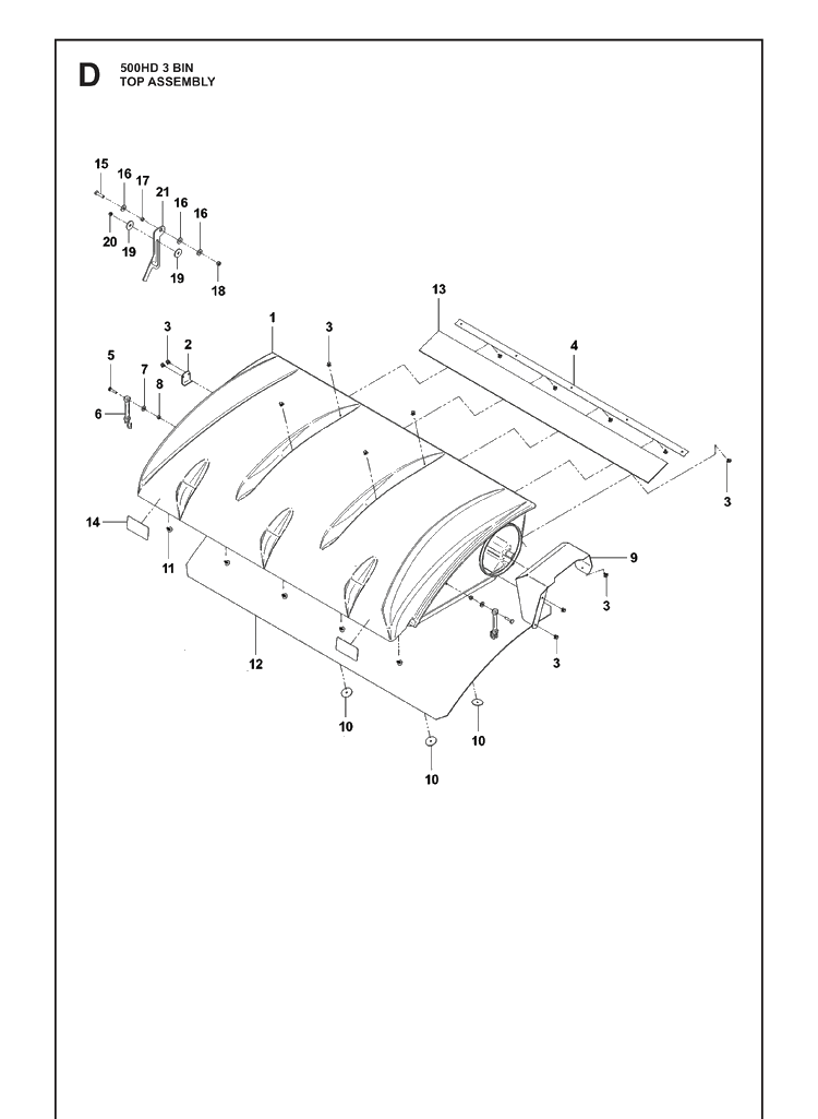 Bagger 2 Diagram and Parts List for 2020-08 Husqvarna Lawn Tractor Accessories