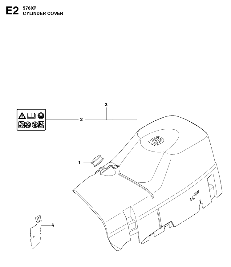 Cylinder Cover 4 Diagram and Parts List for  Husqvarna Chainsaw