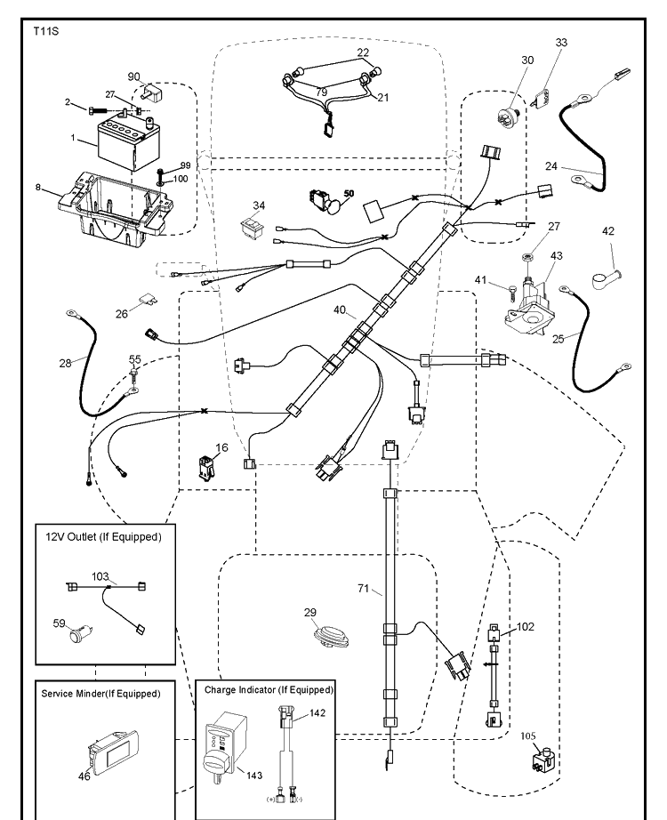 Electrical Diagram and Parts List for  Husqvarna Lawn Tractor