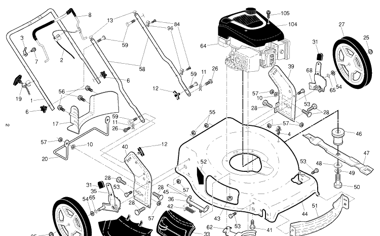 Frame 6 Diagram and Parts List for (97045580100)(2019-12) Husqvarna Lawn Mower