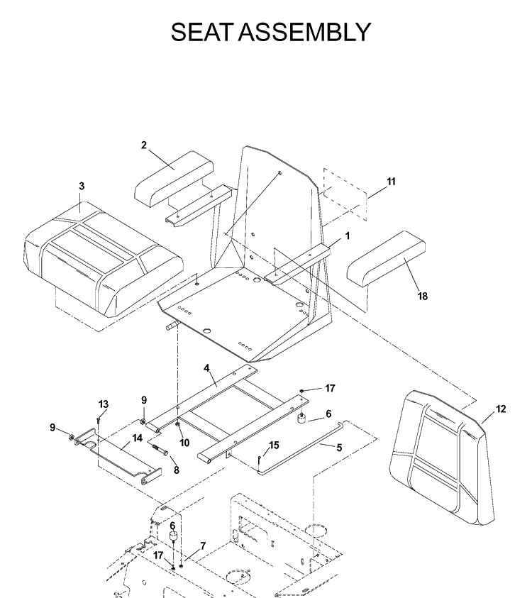 Seat 2 Diagram and Parts List for IZ5223 (968999208)(2004-09) Husqvarna Lawn Mower