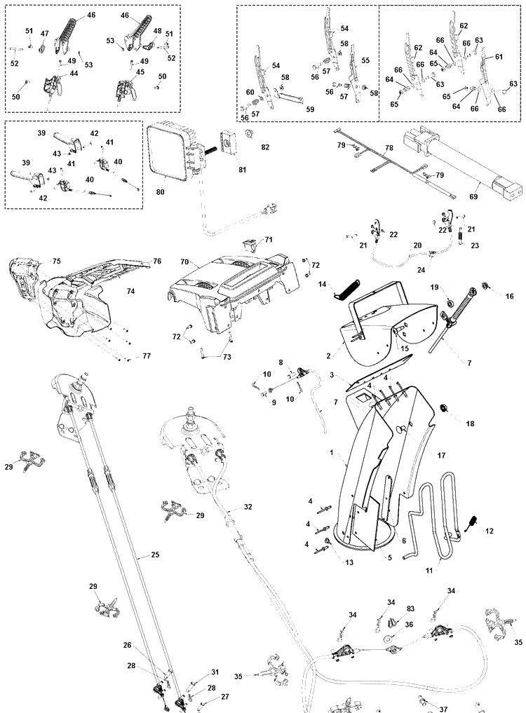 Control Panel And Discharge Chute 3 Diagram and Parts List for  Husqvarna Snow Blower