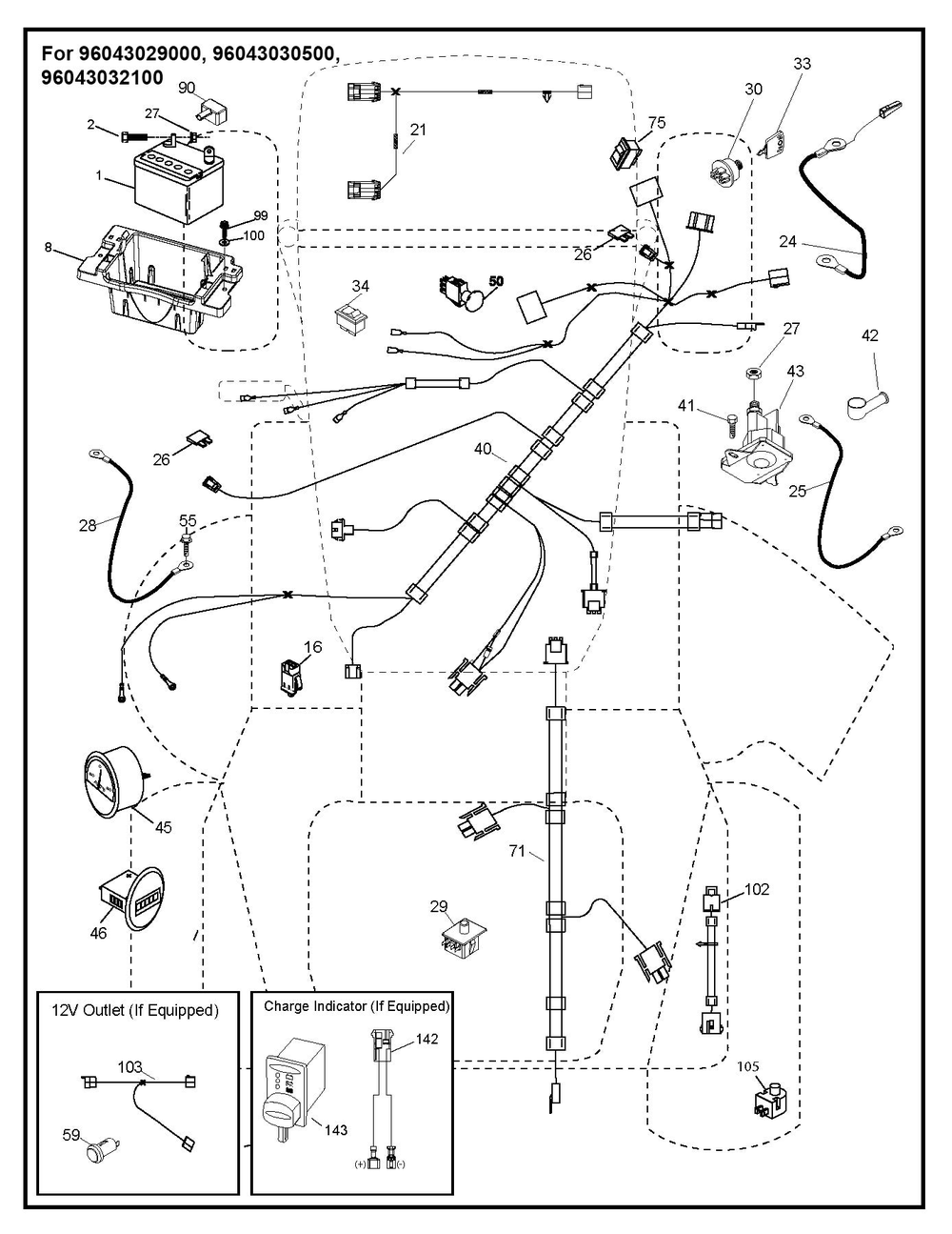 Electrical Diagram and Parts List for  Husqvarna Lawn Tractor