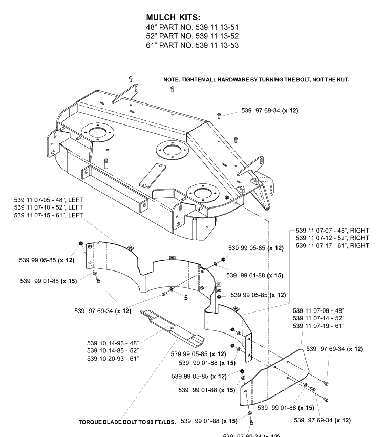 Accessories (Mulch Kit) Diagram and Parts List for IZ5225TSPKOA 2006-02 Husqvarna Lawn Mower