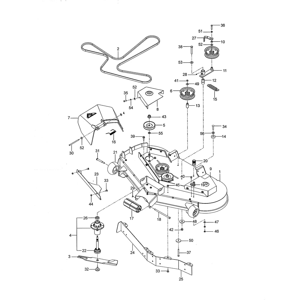 Mower Deck/Cutting Deck Diagram and Parts List for  Husqvarna Lawn Tractor