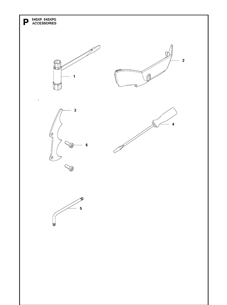 Accessories Diagram and Parts List for 20173200001-Current Husqvarna Chainsaw
