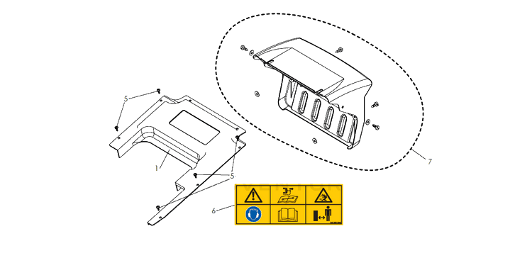 Cover, Rear Diagram and Parts List for DBS51-DBY51 2018-06 Husqvarna Lawn Mower