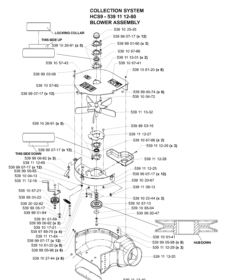 Accessories (Blower Assembly) Diagram and Parts List for IZ5225TSPKOA 2006-02 Husqvarna Lawn Mower