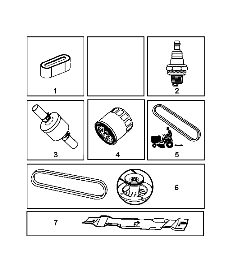 Frequently Used Parts Diagram and Parts List for  Husqvarna Lawn Tractor