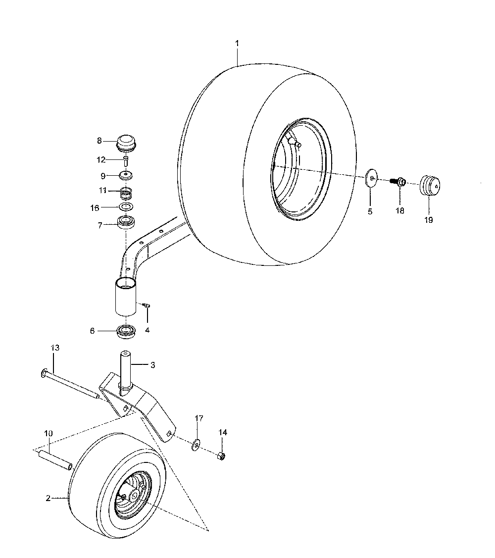 Wheels & tires Diagram and Parts List for  Husqvarna Lawn Mower
