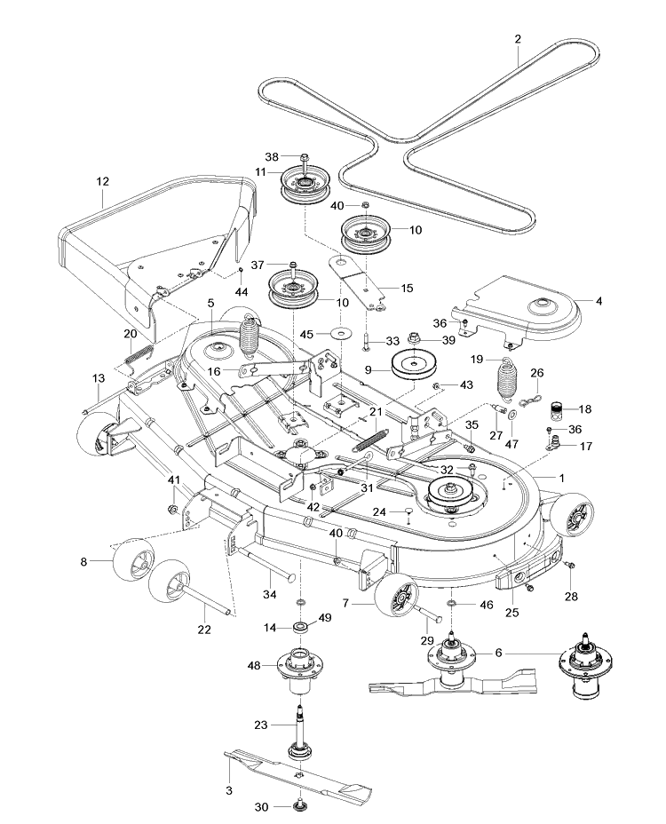 Mower Deck / Cutting Deck Diagram and Parts List for  Husqvarna Lawn Mower