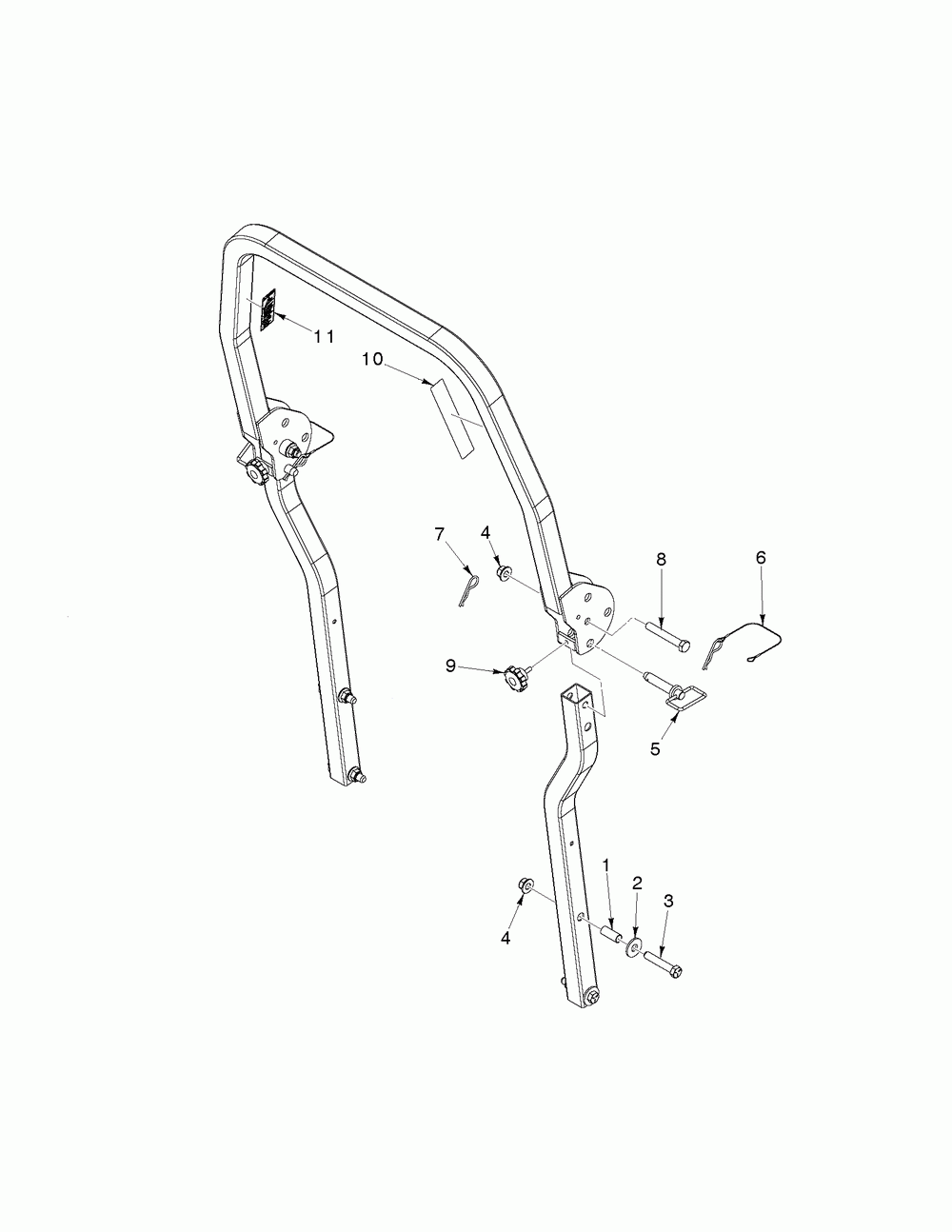 Frame - Roll Protection Diagram and Parts List for (970497202-00)(2020-10) Husqvarna Lawn Tractor