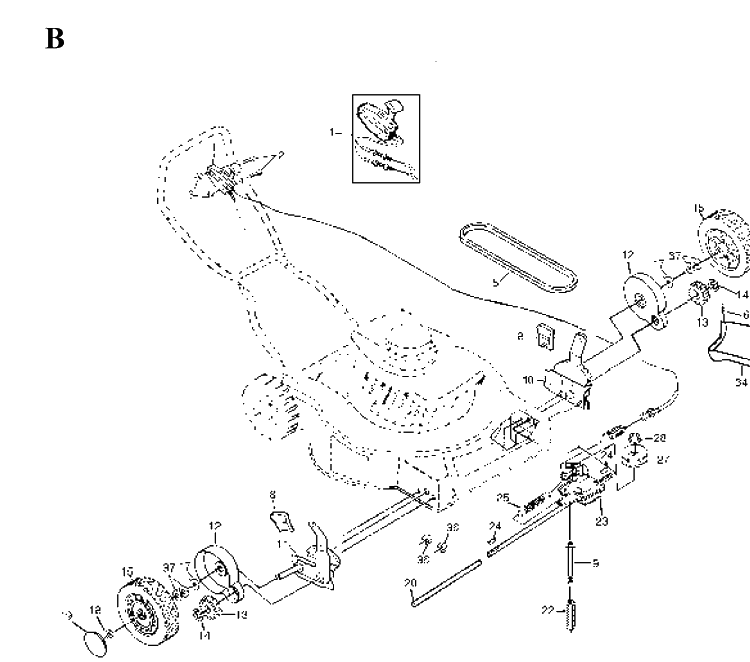 Drive 2 Diagram and Parts List for JET55  Husqvarna Lawn Mower